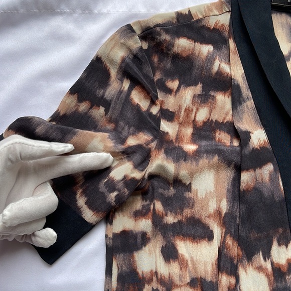 BcbgMaxAzria Walena 100%Silk Dress Ikat Color Splatter Print Size XS Can Fit S M - Picture 8 of 15